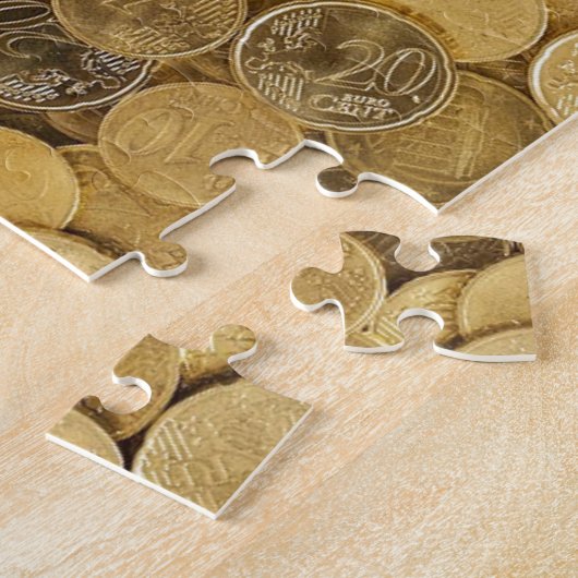 Euro prägt Währungs-Geld-Gelb-Markt Europa Puzzle (Seite)