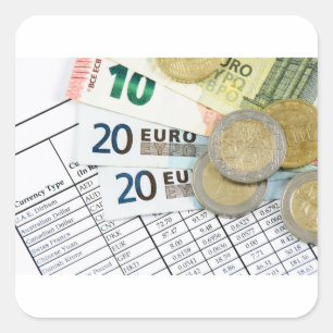Euro Quadratischer Aufkleber