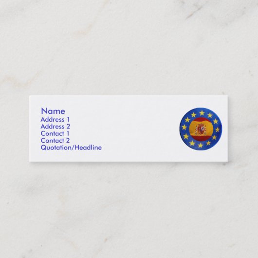 Euro Spanien Visitenkarte (Vorderseite)