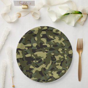 Euro Spring Camouflage Pappteller