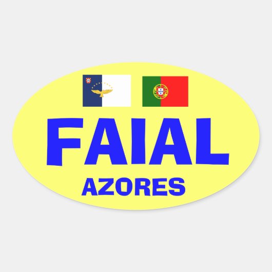 Euro-Sticker für Faial* Oval Ovaler Aufkleber (Vorderseite)