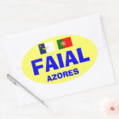 Euro-Sticker für Faial* Oval Ovaler Aufkleber (Umschlag)