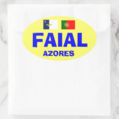 Euro-Sticker für Faial* Oval Ovaler Aufkleber (Tasche)