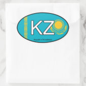 Euro-Sticker für Kasachstan Ovaler Aufkleber (Tasche)