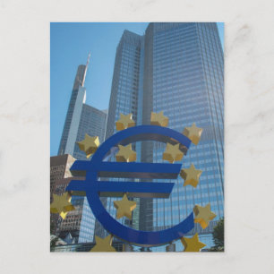 Euro-Symbol bei der Europäischen Zentralbank in Fr Postkarte