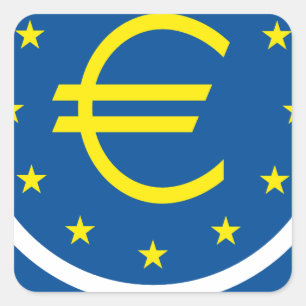 Euro-Symbolik - Europäisches Erbe Quadratischer Aufkleber