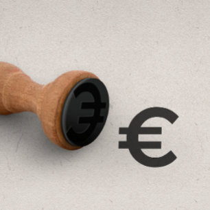 EURO-Währungszeichen-Lochkarte Treuekarte Gummistempel