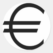 Euro-Zeichen Runder Aufkleber (Vorderseite)