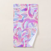 eurobeat holorave - rosa und blau: badhandtuch set (Handtuch)