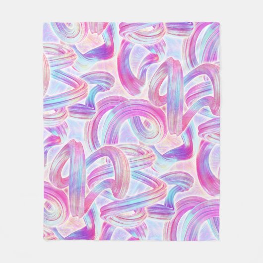eurobeat holorave - rosa und blau: fleecedecke (Vorderseite)