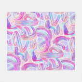 eurobeat holorave - rosa und blau: fleecedecke (Vorderseite (Horizontal))