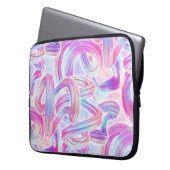 eurobeat holorave - rosa und blau: laptopschutzhülle (Vorderseite Links)