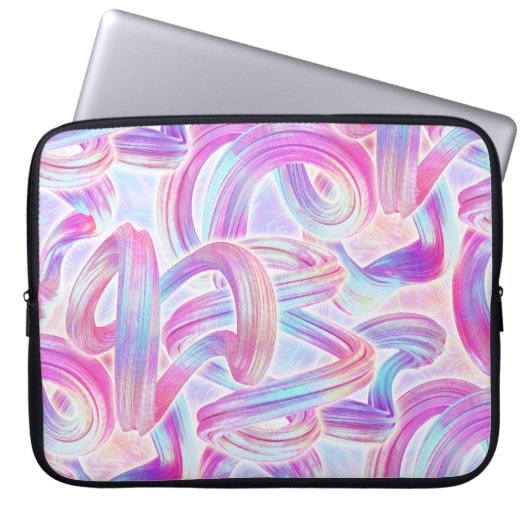 eurobeat holorave - rosa und blau: laptopschutzhülle (Vorderseite)