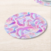 eurobeat holorave - rosa und blau: runder pappuntersetzer (Angewinkelt)