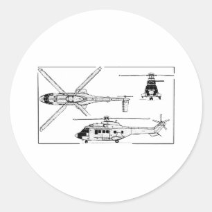 Eurocopter-Super-Puma-SA-33 Runder Aufkleber
