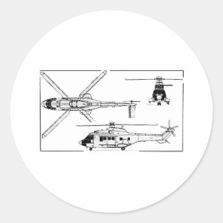 Eurocopter-Super-Puma-SA-33 Runder Aufkleber