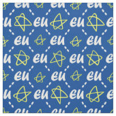 Euroflagge - Blaue gelbe Sterne Abstractio Stoff (Muster)
