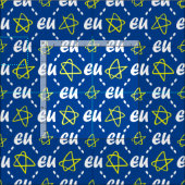 Euroflagge - Blaue gelbe Sterne Abstractio Stoff (Kachel)