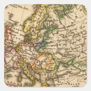 Europa 12 quadratischer aufkleber