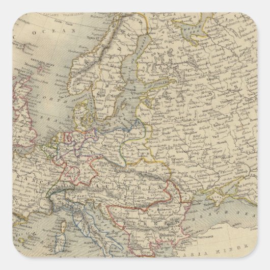 Europa 15 quadratischer aufkleber (Vorderseite)