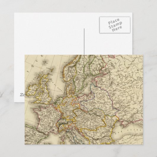 Europa 1789 postkarte (Vorne/Hinten)