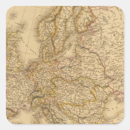 Europa 1789 quadratischer aufkleber (Vorderseite)