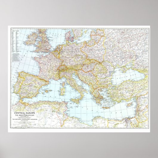 " Europa: 1939 - Detaillierte Karte ... Poster (Vorne)