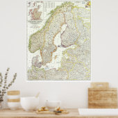 " Europa: 1954 Nordeuropa detailliert MAP ... Poster (Küche)