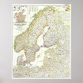 " Europa: 1954 Nordeuropa detailliert MAP ... Poster (Vorne)