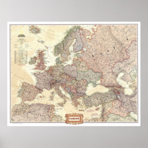 " Europa: 2008/heute - Detaillierte Karte Poster