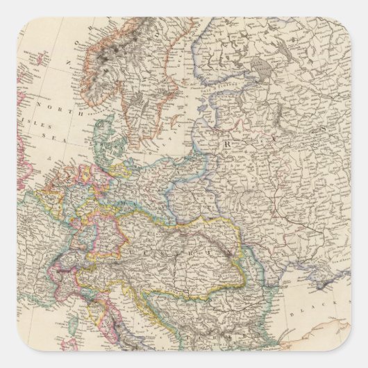 Europa 27 quadratischer aufkleber (Vorderseite)