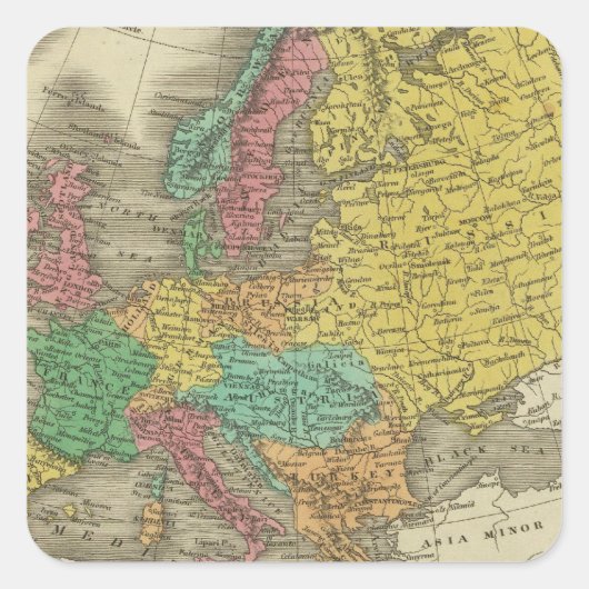 Europa 2 quadratischer aufkleber (Vorderseite)