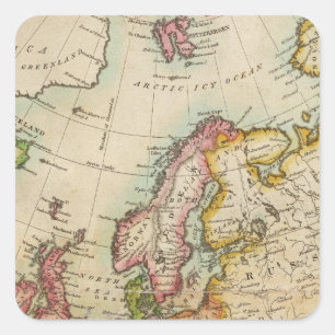 Europa 3 quadratischer aufkleber