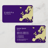 EUROPA - 3d-Gold-Effekt - Tief Lila Visitenkarte (Vorne/Hinten)
