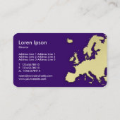 EUROPA - 3d-Gold-Effekt - Tief Lila Visitenkarte (Rückseite)