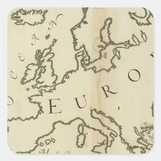 Europa 44 quadratischer aufkleber (Vorderseite)