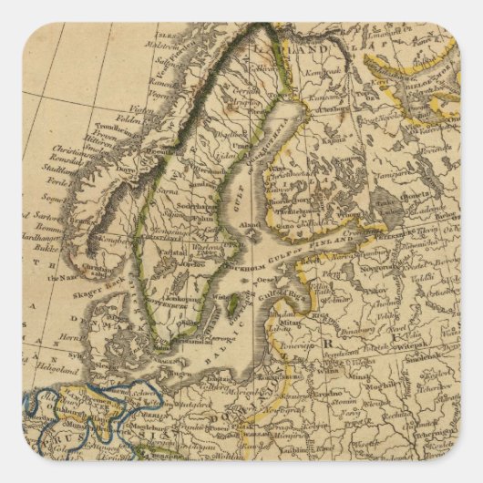 Europa 9 quadratischer aufkleber (Vorderseite)