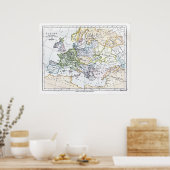 Europa am Tod Charles des Großen: 814 n.Chr. Poster (Küche)