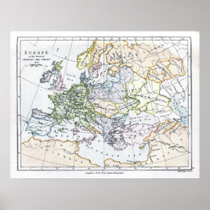 Europa am Tod Charles des Großen: 814 n.Chr. Poster