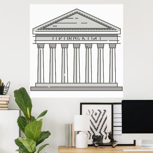 Europa antiker römischer Pantheon-Tempel WorldLand Poster (Heimbüro)