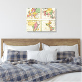 Europa, Asien, Afrika, Amerika Leinwanddruck (Insitu (Schlafzimmer))