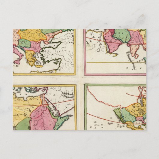 Europa, Asien, Afrika, Amerika Postkarte (Vorderseite)