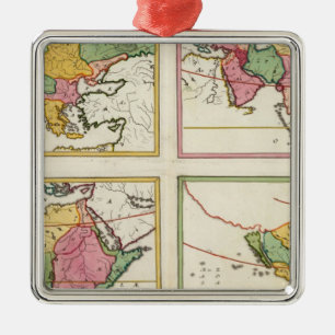 Europa, Asien, Afrika, Amerika Silbernes Ornament