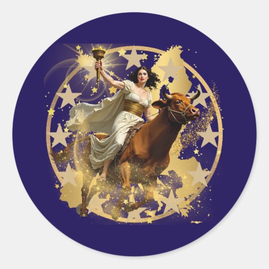 Europa Aurora Runder Aufkleber (Vorderseite)