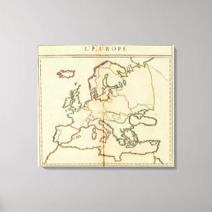 Europa, Berge und Fluss-Kontur Leinwanddruck