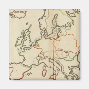 Europa, Berge und Flüsse Magnet