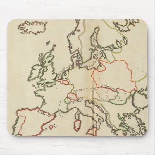 Europa, Berge und Flüsse Mousepad (Vorne)