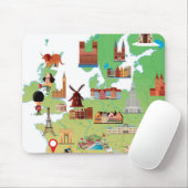Europa-Cartoon-Karte Mousepad (Mit Mouse)