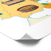 Europa-Cartoon-Karte Poster (Ecke)