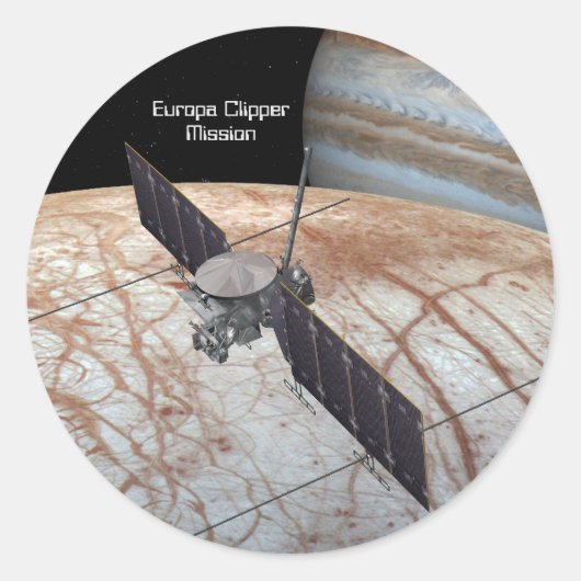 Europa Clipper Mission Spacecraft Runder Aufkleber (Vorderseite)